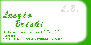 laszlo briski business card